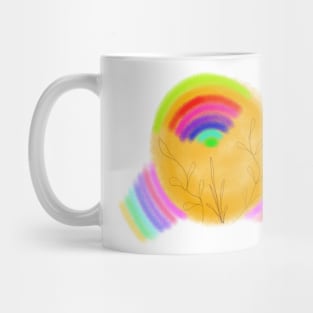 Colorful rainbow watercolor floral leaf art Mug